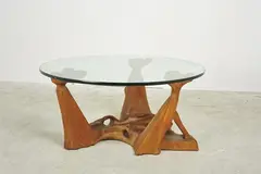 Sol Shapiro, A COFFEE TABLE, teak, glass