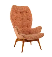 Grant Featherston, A W180 CONTOUR ARMCHAIR, DESIGNED 1953, 1953, Australian hardwood, fabric
