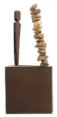 Peter Blizzard, Figure and Totem stone and corten steel, stone and corten steel