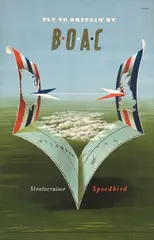 Abram Games, BOAC travel poster, c. 1950, Offset lithograph mounted to linen