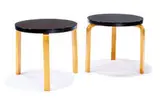 Pair of round serving tables by Alvar Aalto, 1932, Artek, sold Oct 2010