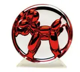 Balloon Dog (Red) by Jeff Koons, 1995, Cast porcelain with red reflective finish, sold Oct 2010