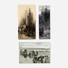 Henry Sandham, three works, gouache on paper, pen and ink with watercolor on paper