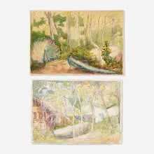 Dorothea A. Dreier, two works, watercolor on paper