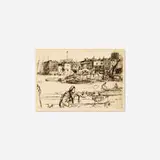 Black Lion Wharf, from The Thames Set by James Abbott McNeill Whistler, 1859, etching, sold Sep 2020