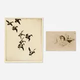 two works by Frank Weston Benson and J. Alden Weir, etching, sold Sep 2020
