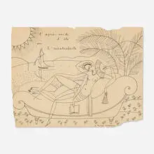 Paul Thévenaz, L’Après-Midi d’Été ou L’Insatisfaite, ink on paper