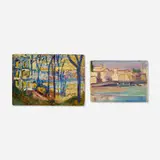 Dorothea A. Dreier, two works, oil on board