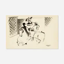 Untitled by John Graham, ink on paper, sold Sep 2020