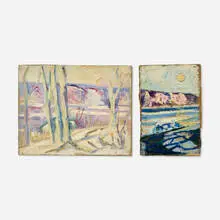 Dorothea A. Dreier, two works, oil on board
