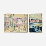 Dorothea A. Dreier, two works, oil on board