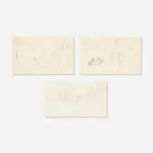 Edward Henry Potthast, three works, graphite on paper