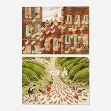 Errol Le Cain, two works, 1986, watercolor on paper
