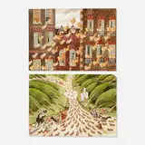 Errol Le Cain, two works, 1986, watercolor on paper