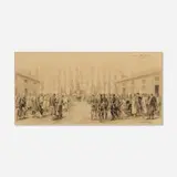Ambulance de I'île Chambière, Metz by Charles Édouard Armand-Dumaresq, 1870, graphite on paper, sold Sep 2020