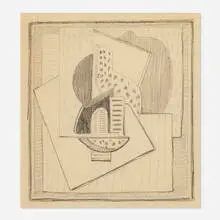 Blanche Lazzell, Abstract Drawing II, c. 1920, graphite on tracing paper