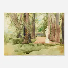 Ross Turner, A Goddess, The Lindens, c. 1910-15, watercolor on paper