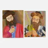 San Lewensohn, two works, pastel on paper