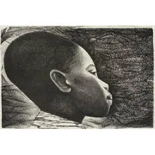 Black is Beautiful by Elizabeth Catlett, 1968, lithograph on paper, sold Jun 2009
