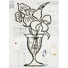 Flowers by Donald Baechler, 1993, screenprint on paper, sold Jun 2009
