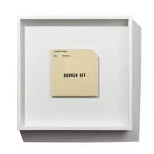 Lawrence Weiner, Broken Off, 1984, screenprint on ceramic tile