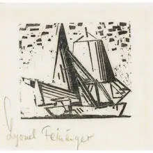 Lyonel Feininger, Brigantine I, 1936, woodcut on rice paper