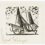 Lyonel Feininger, Brigantine I, 1936, woodcut on rice paper