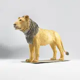 Stephan Balkenhol b. 1957, untitled (lion), 1984, painted plaster over steel, enameled steel