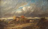 David Cox Snr. O.W.S., Logging cart in a landscape, oil on board