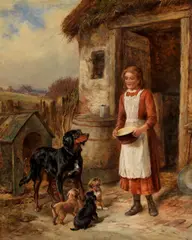James Hardy Jnr, Feeding time, oil on canvas