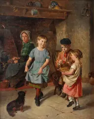 William Hemsley, The dance before supper, oil on canvas