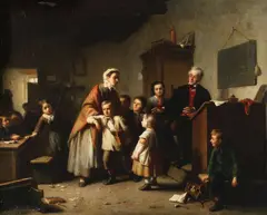 August Heyn, The reluctant pupil, oil on canvas