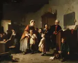 August Heyn, The reluctant pupil, oil on canvas