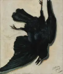 J.H. Coster, Still life of a raven, oil on canvas laid down