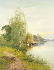 Harry Pennell, Evening, Pangbourne, oil on canvas