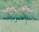 Andre Gisson, Spring trees, oil on canvas