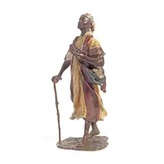 Franz Xaver Bergman, cold painted bronze figure of a Arab gentleman, cold painted bronze