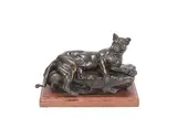 Charles Valton, patinated bronze model of a lioness