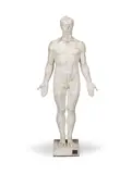 Paul Richer, anatomical écorché plaster figure, plaster