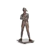 René de Saint-Marceaux, patinated bronze figure of a Harlequin, patinated bronze