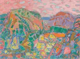 Eduard Bäumer, Roter Tag, 1964, Öl auf Leinwand