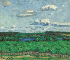 Oskar Moll, Wälder mit Havelsee, 1906, Öl auf Leinwand