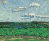 Oskar Moll, Wälder mit Havelsee, 1906, Öl auf Leinwand