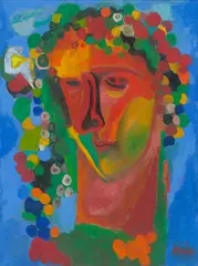 Ohne Titel by Sandro Chia, Öl auf Hartfaser, sold May 2024