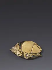 Liegendes Kälbchen by Ewald Mataré, Um 1955, Bronze mit schwarzbrauner Patina, die Oberseite poliert, sold Dec 2023