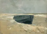 Karl Hagemeister, Fischerboot am Strand
