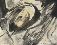 Karl Otto Götz, Tellin, 1996, Mischtechnik auf Leinwand