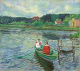 Philipp Franck, Auf dem Wasser“ (Stölpchensee, Berlin), 1906, Öl auf Leinwand