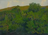 Walter Leistikow, Märkische Kiefern (Müggelberge bei Berlin), Öl auf Leinwand. Randdoubliert