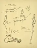 Leg of a Dog by Jean-Michel Basquiat, 1983, Two color silk screen on Okawara Rice paper, sold May 2010